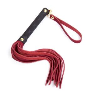 0326DL  Red Suede Gold Rush Mini Flogger