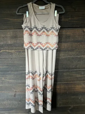 122315 AZTEC PRINT CROP AND LOUNGE SET