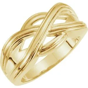 14K Yellow Woven-Design Band