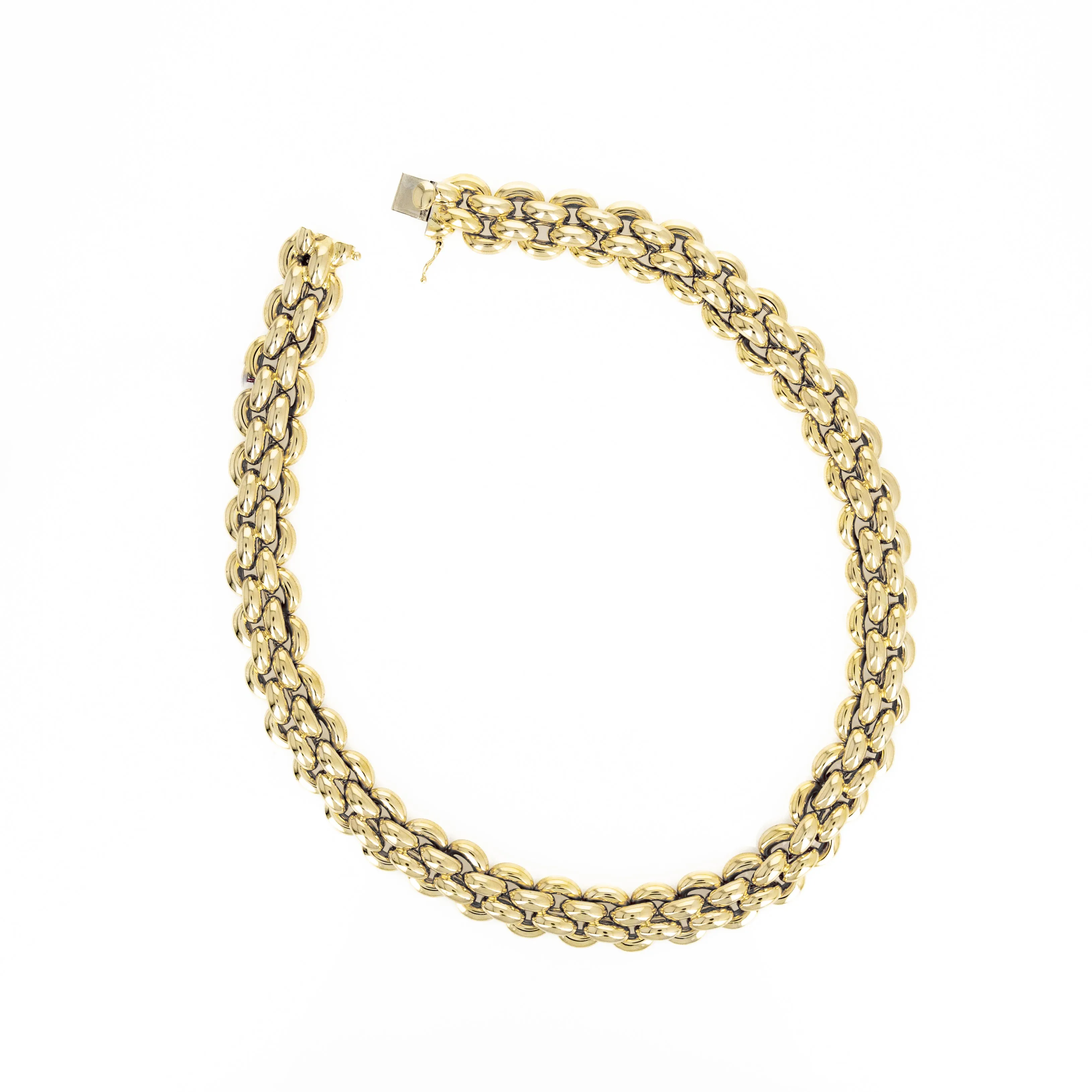 18K Yellow Gold Woven Link Necklace