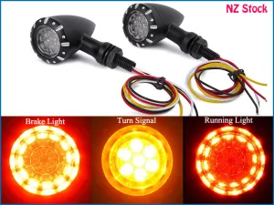 2pcs Bullet LED Turn Signal Blinker Indicators Harley Bobber Chopper