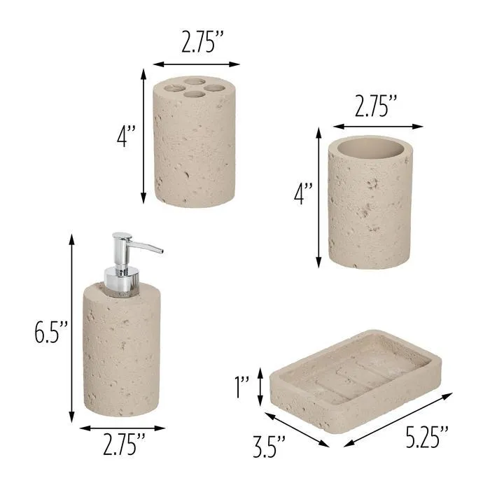 4PCS CEMENT BATH ACCESSORY SET