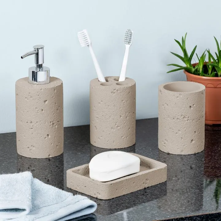 4PCS CEMENT BATH ACCESSORY SET