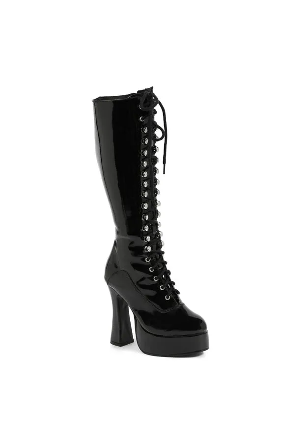 5 Heel Knee Boots W/Zipper.