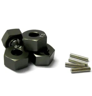 57817T 1/10 Scale RC M12 12mm Alloy Wheel Adaptors With Pins Nut Titanium 7mm