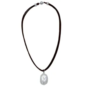 605-15 | ESPRESSO SUEDE CHOKER w/STONE PEARL