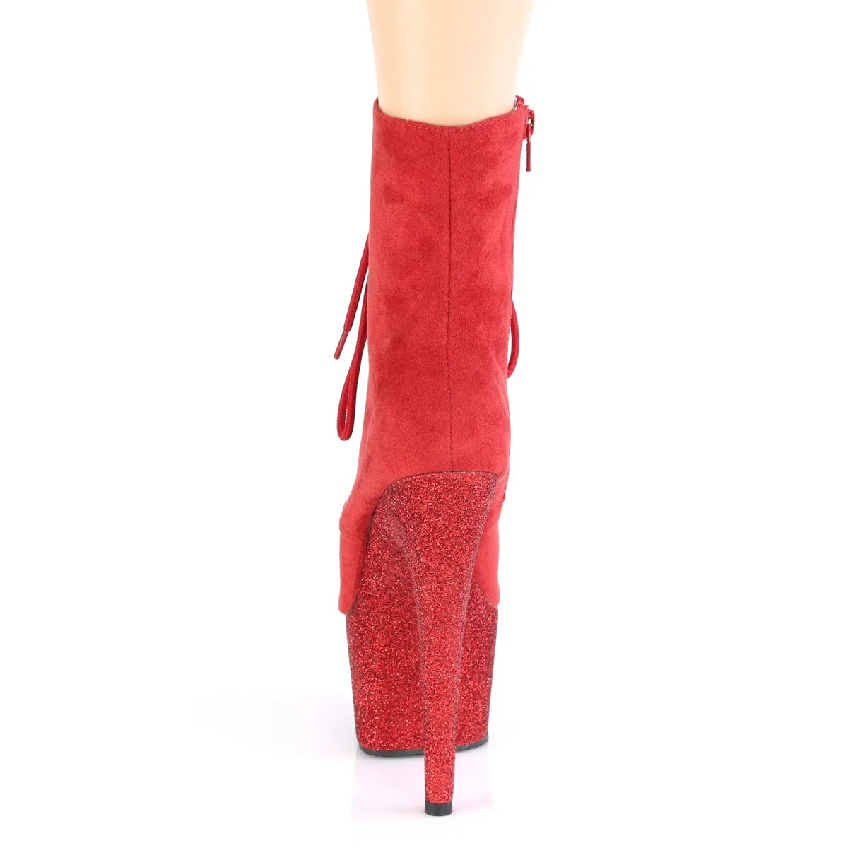 ADORE-1020FSMG  Red Faux Suede/Red Multi Mini Glitter