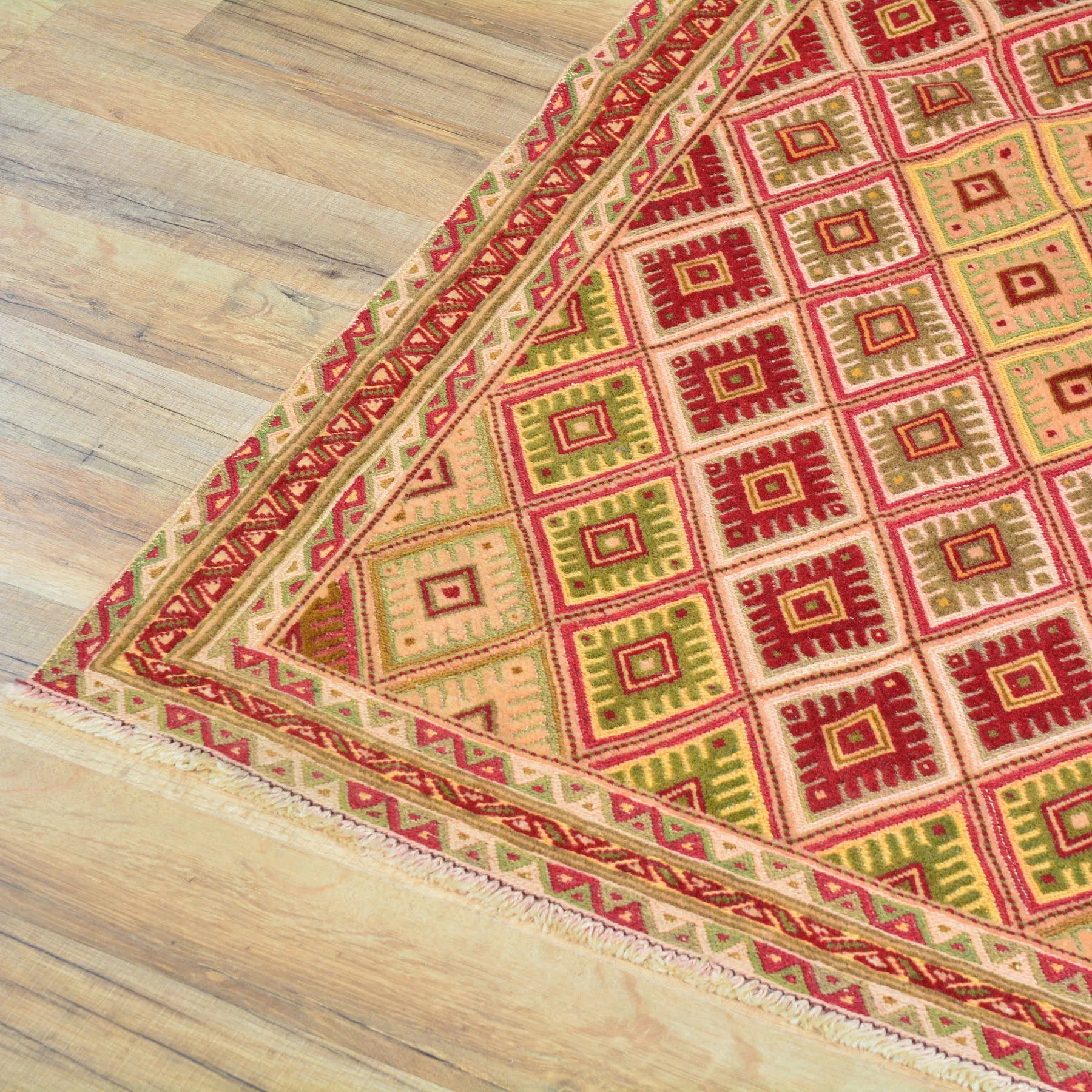 Afghan Tribal Mashwani Handmade Geometric Design Wool Rug (Size 2.8 X 4.2) Cwral-8385
