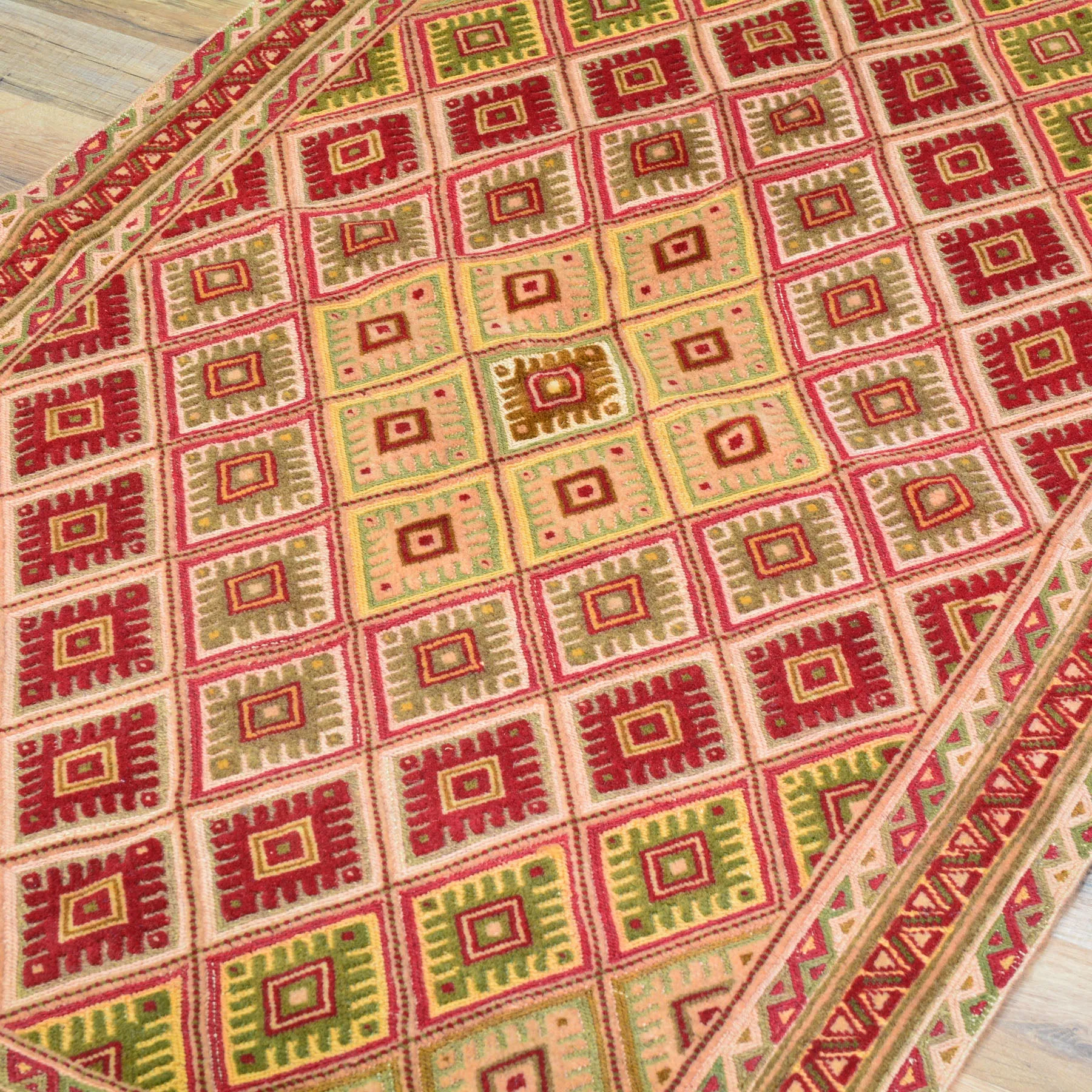 Afghan Tribal Mashwani Handmade Geometric Design Wool Rug (Size 2.8 X 4.2) Cwral-8385