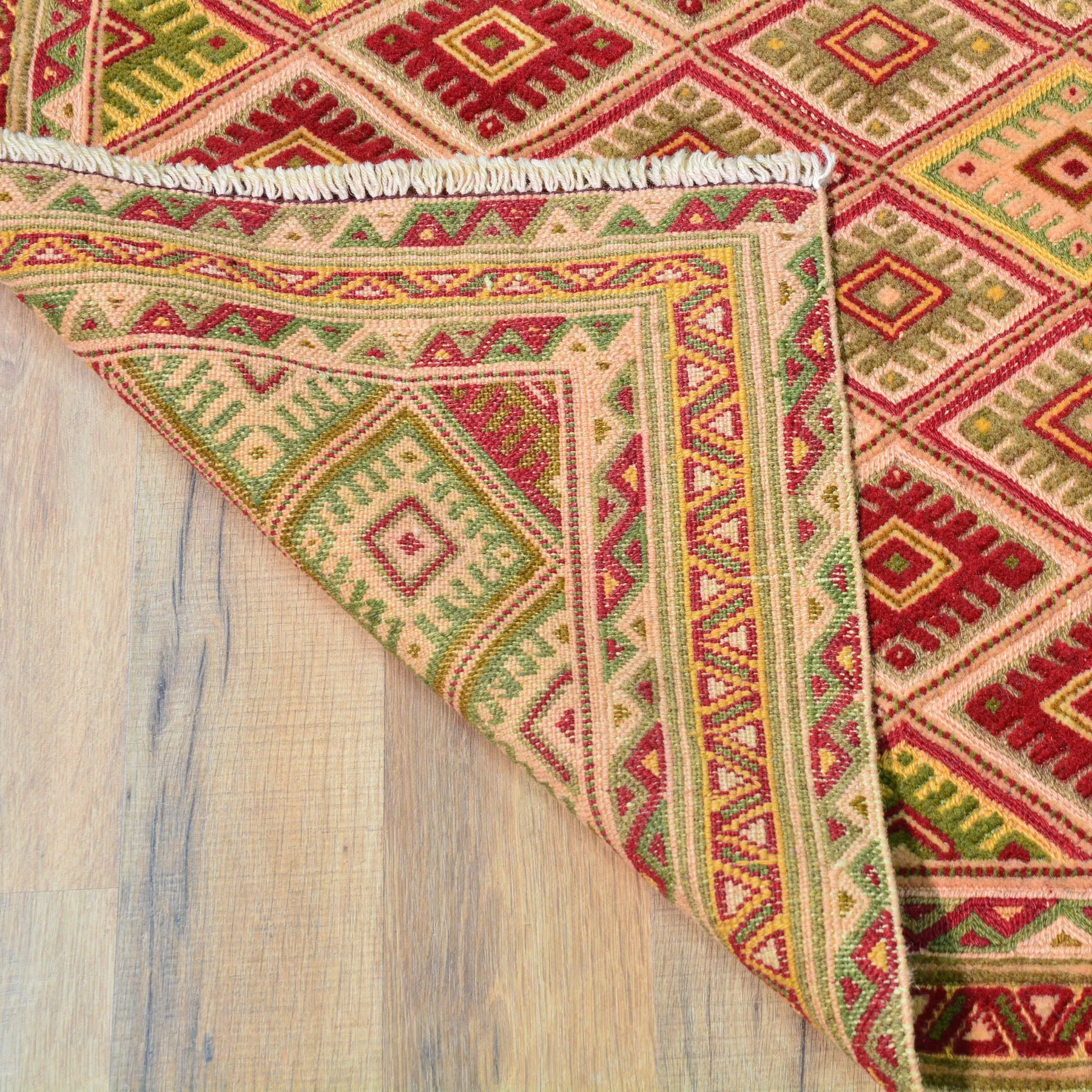 Afghan Tribal Mashwani Handmade Geometric Design Wool Rug (Size 2.8 X 4.2) Cwral-8385