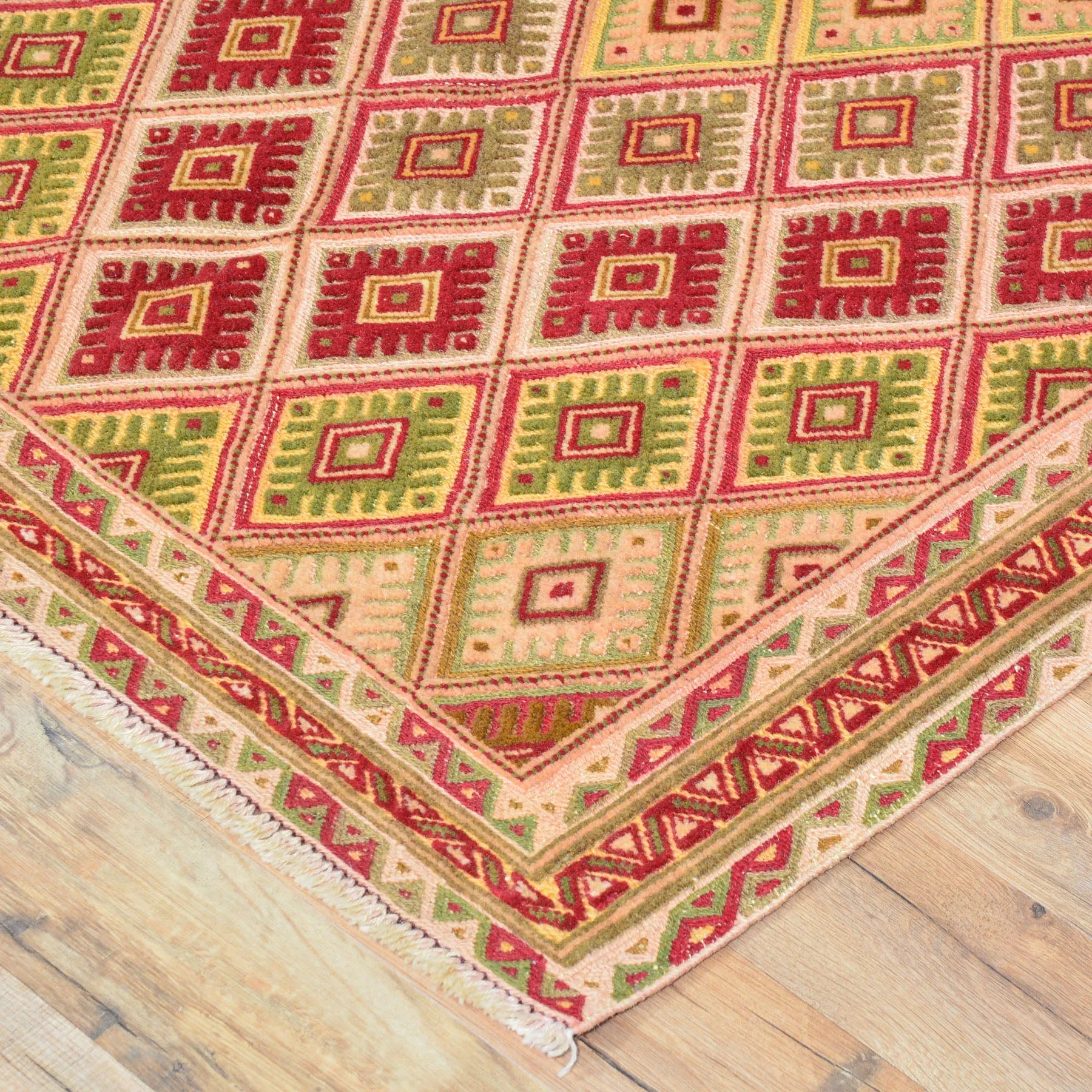 Afghan Tribal Mashwani Handmade Geometric Design Wool Rug (Size 2.8 X 4.2) Cwral-8385