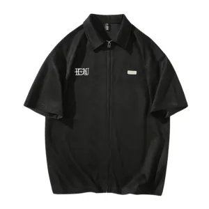 American Suede Reflective Lettering Shirt