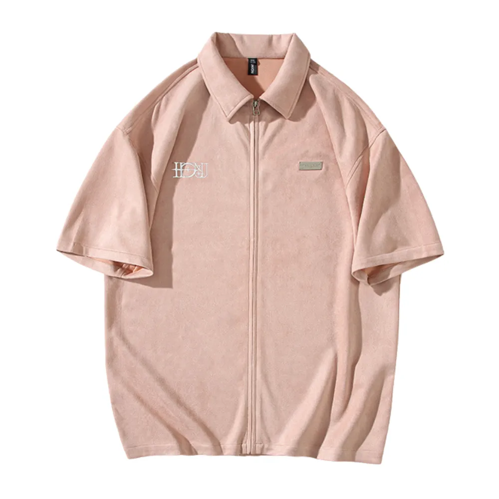 American Suede Reflective Lettering Shirt
