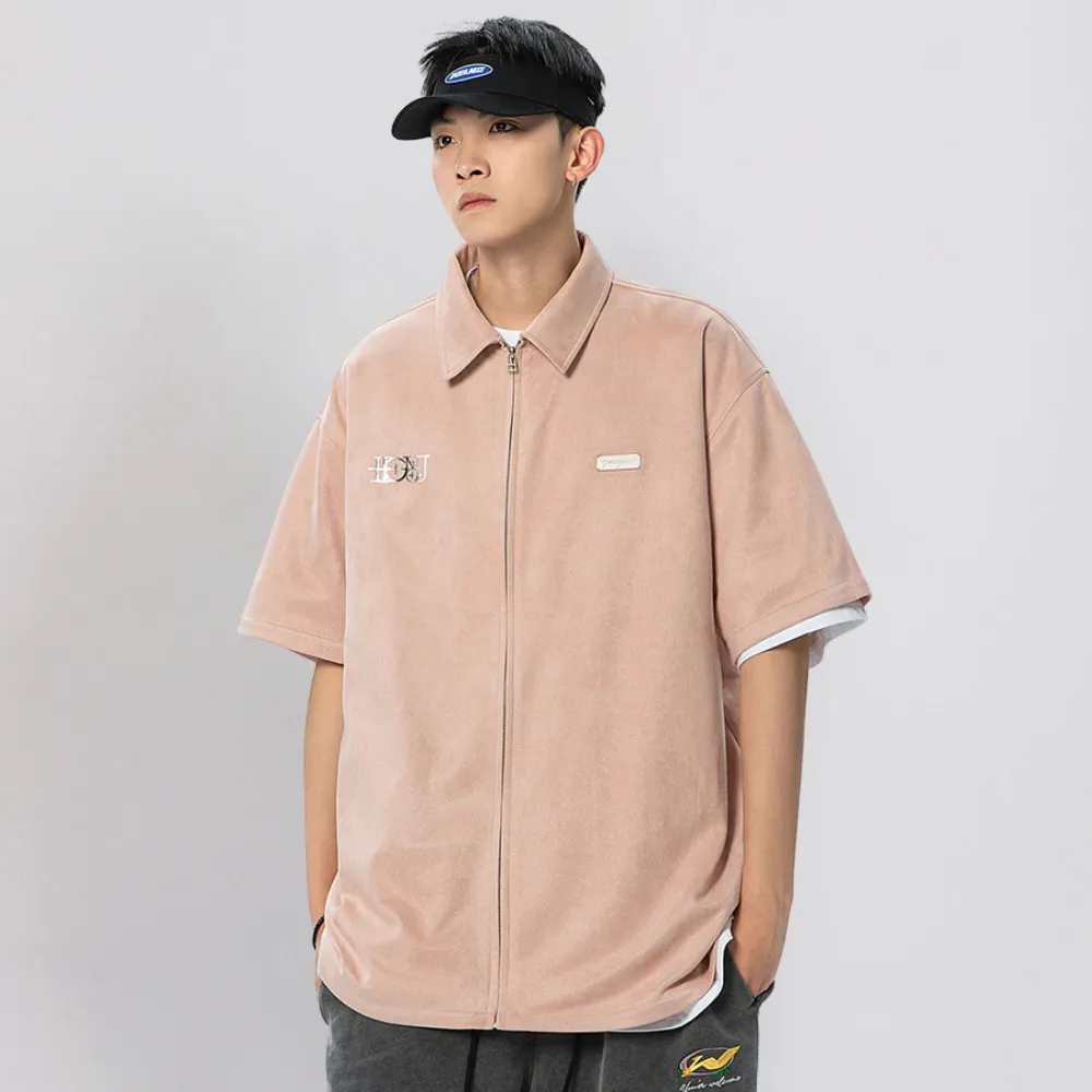 American Suede Reflective Lettering Shirt