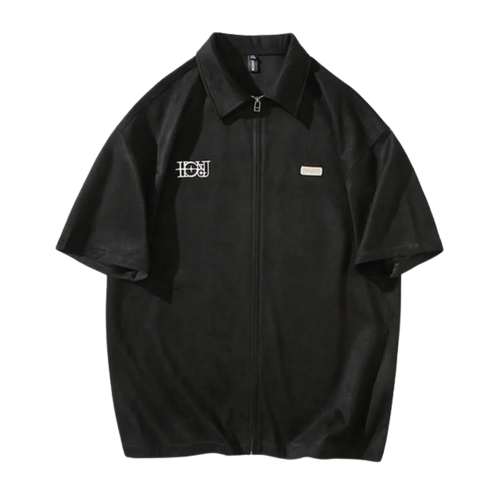 American Suede Reflective Lettering Shirt
