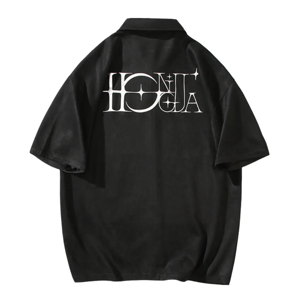 American Suede Reflective Lettering Shirt