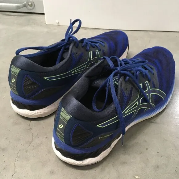 Asics Gel Nimbus 23 Mens size 14 Blue Green Running Shoe Sneaker Style 1011B004