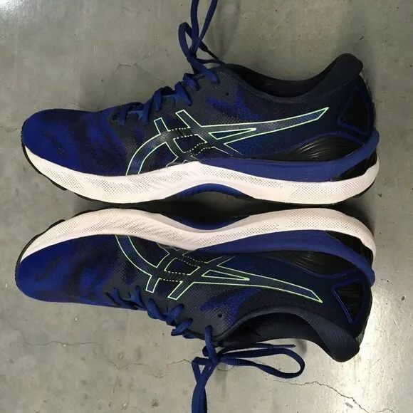 Asics Gel Nimbus 23 Mens size 14 Blue Green Running Shoe Sneaker Style 1011B004