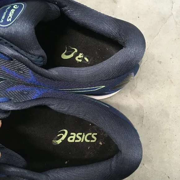 Asics Gel Nimbus 23 Mens size 14 Blue Green Running Shoe Sneaker Style 1011B004