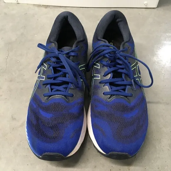 Asics Gel Nimbus 23 Mens size 14 Blue Green Running Shoe Sneaker Style 1011B004