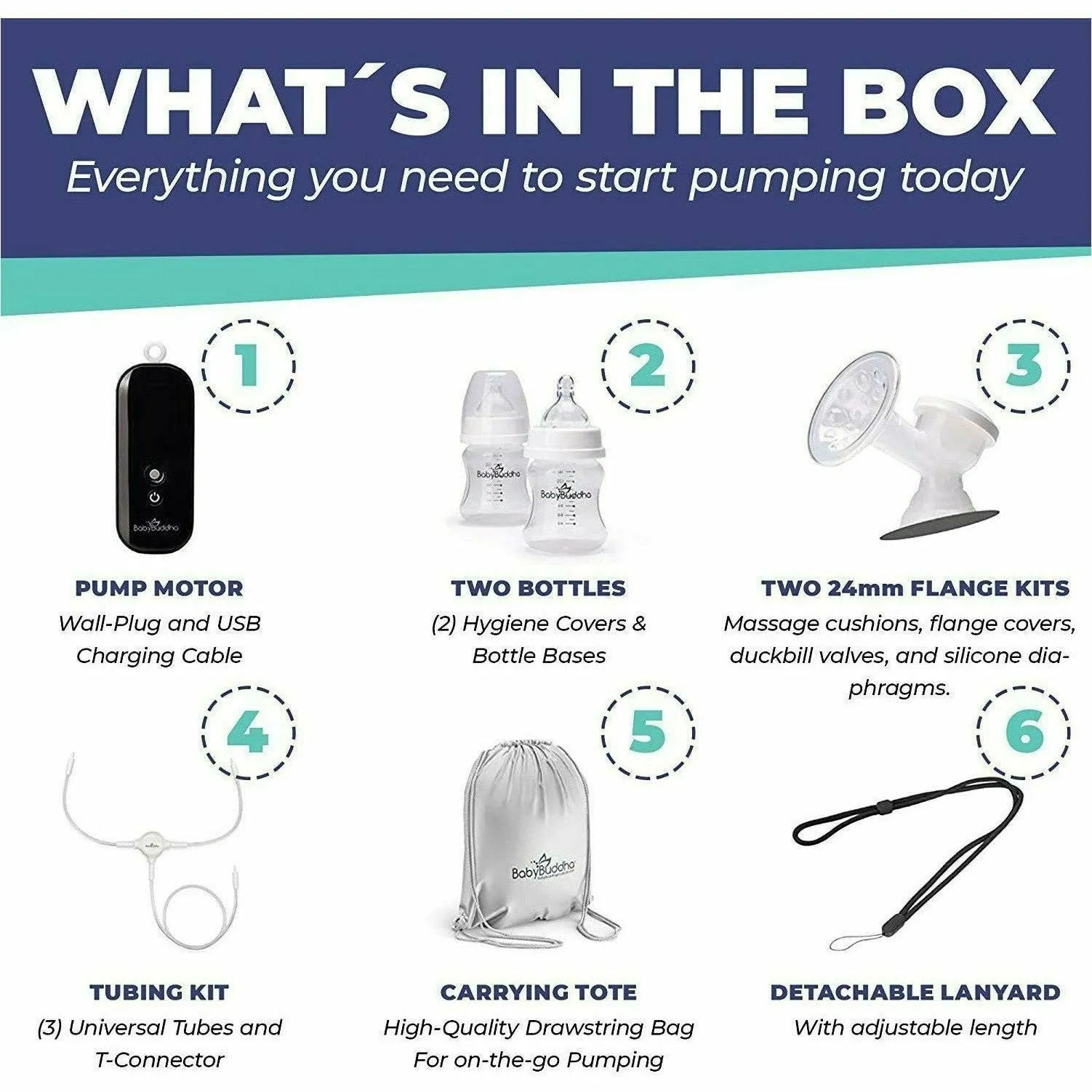 BabyBuddha Double and Single Maximum Strength Battery Powered Electric Breast Pump - UK Stock - 320 mmHg