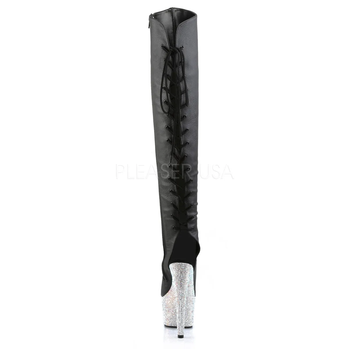 BEJEWELED-3019DM-7  Black Faux Leather/Silver Multi RS