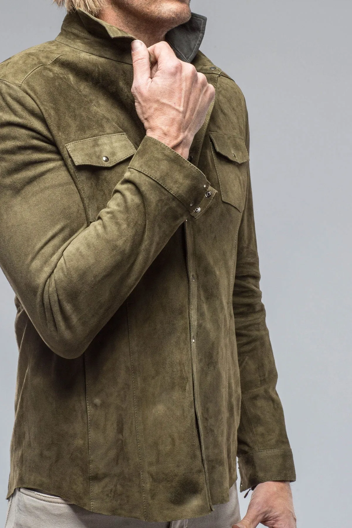 Bello Suede Shirt In Verde