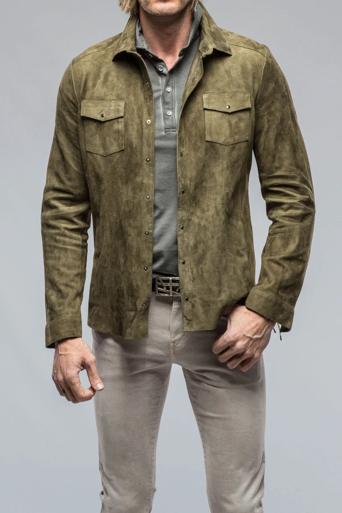 Bello Suede Shirt In Verde