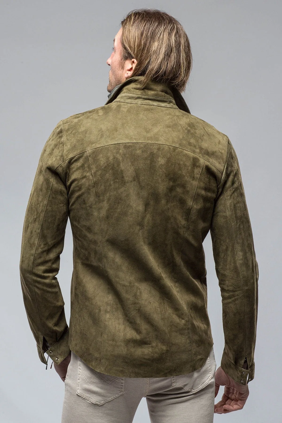 Bello Suede Shirt In Verde