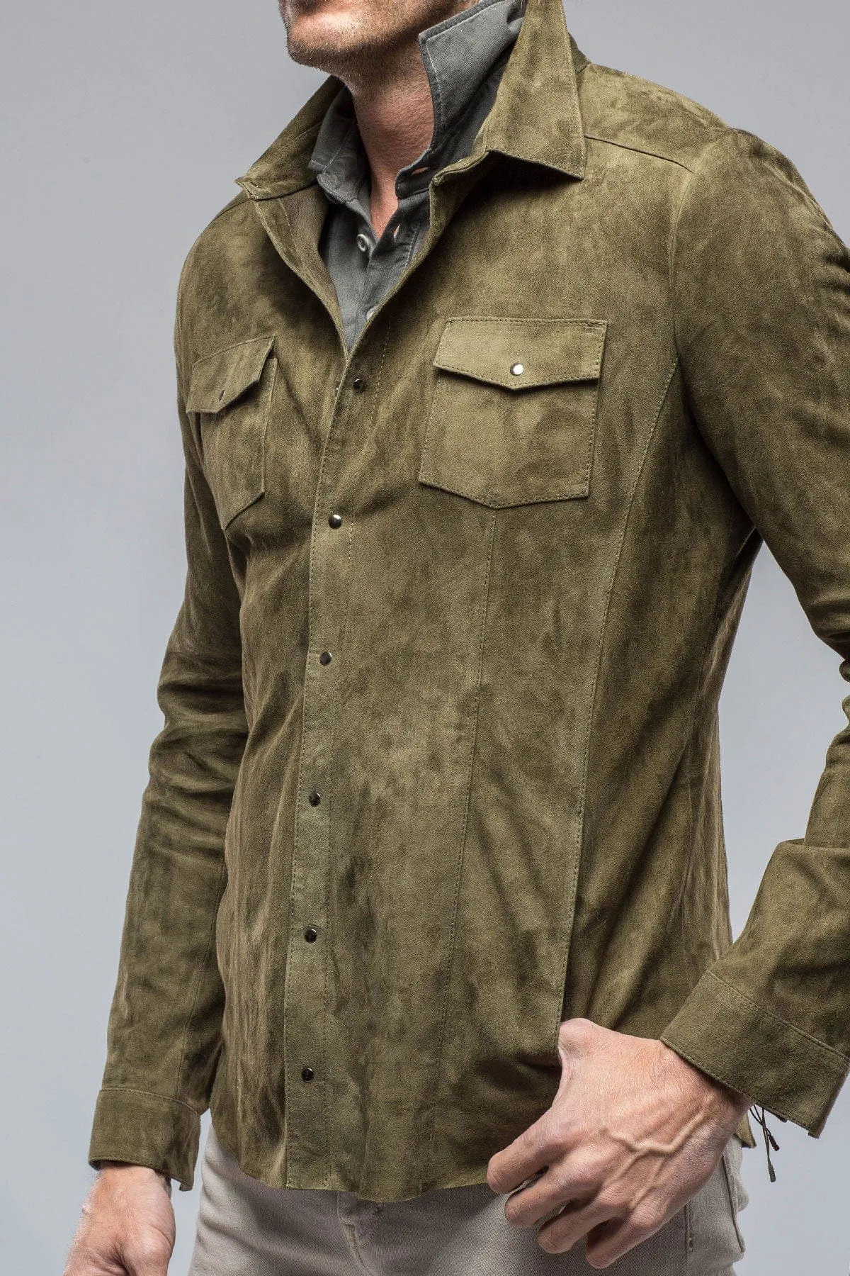 Bello Suede Shirt In Verde