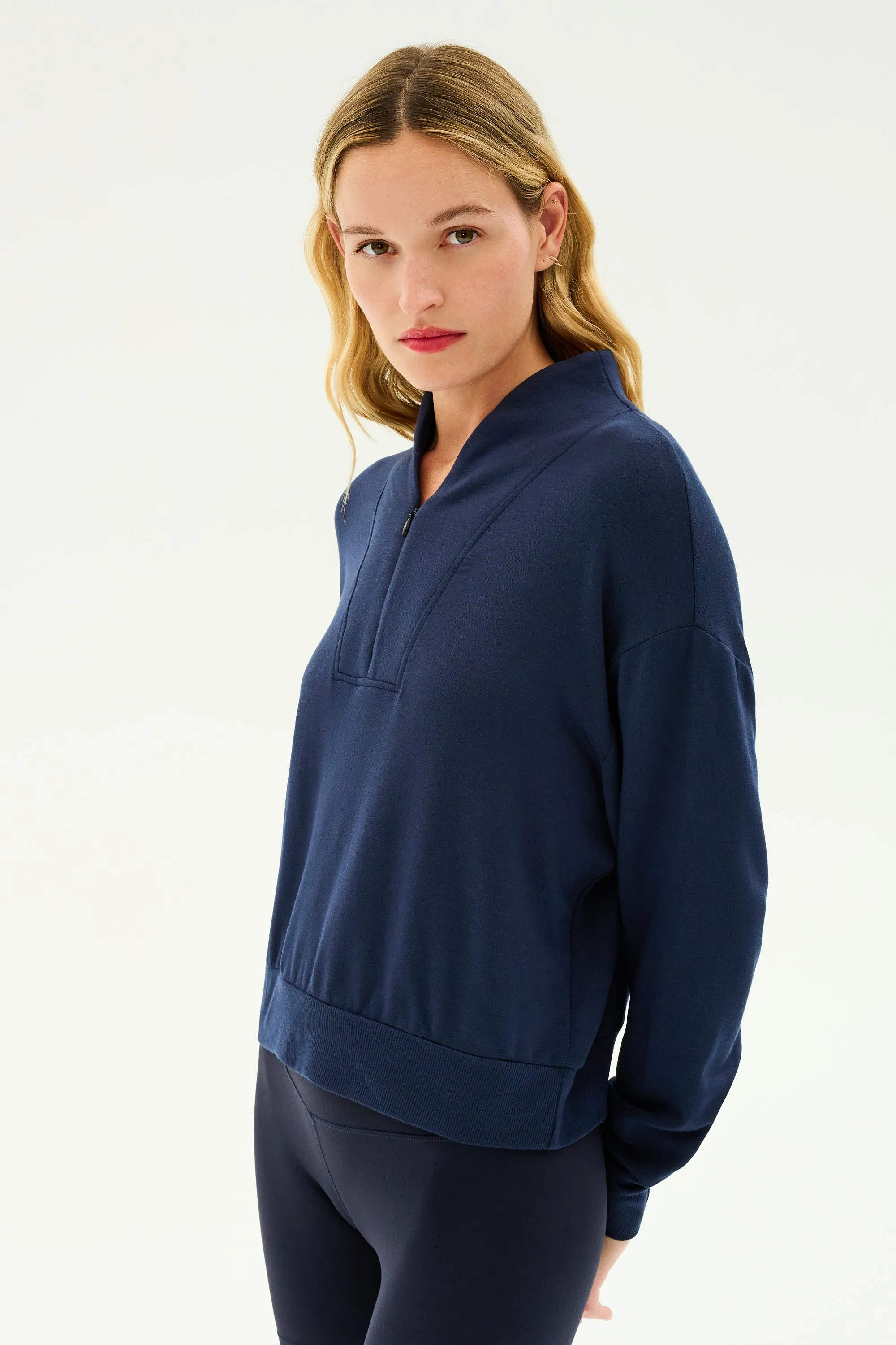 Birdie Fleece Half Zip - Indigo