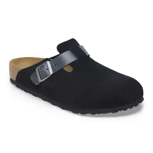 Birkenstock Boston Mixed Leather Clog in Midnight & Thyme