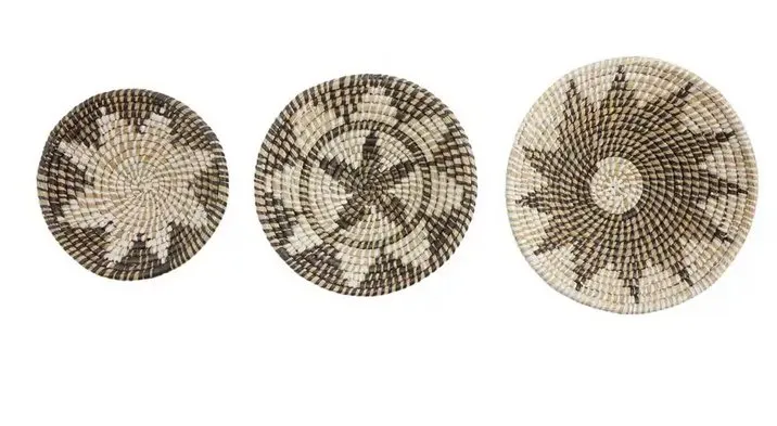 Black Aztec Woven Basket Wall Decor