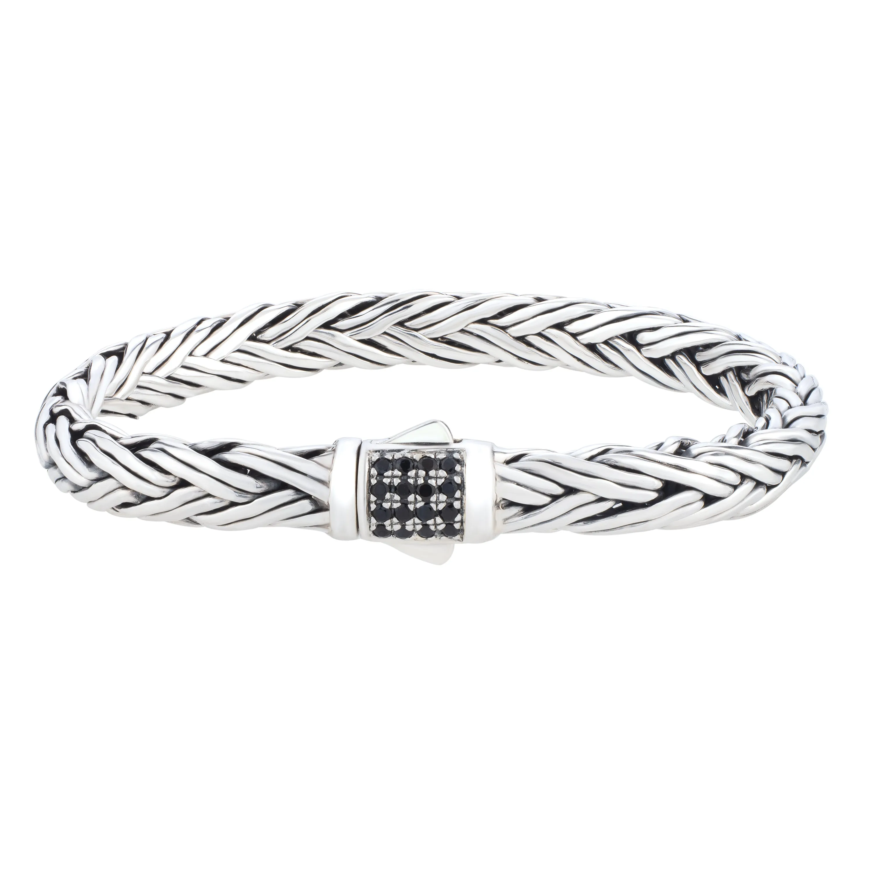 Black Sapphire Woven Palmier Bracelet