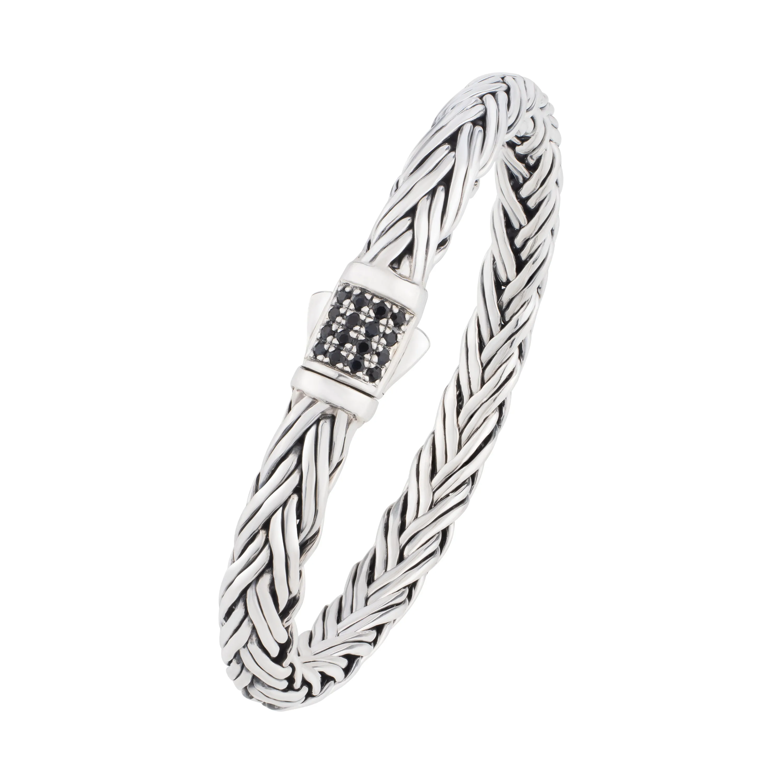 Black Sapphire Woven Palmier Bracelet
