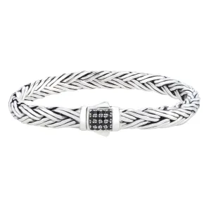 Black Sapphire Woven Palmier Bracelet