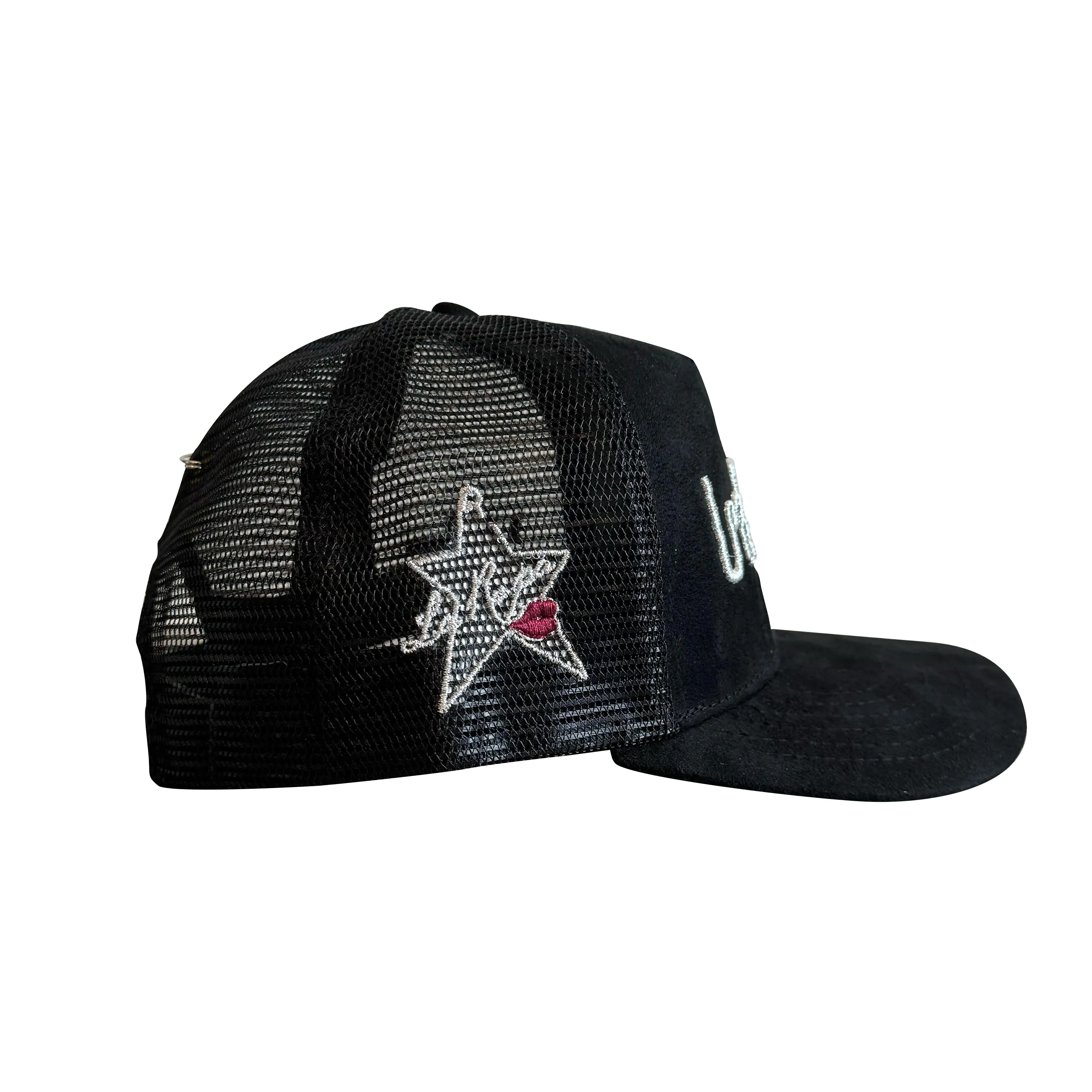 BLACK SUEDE 🕉️ TRUCKER HAT