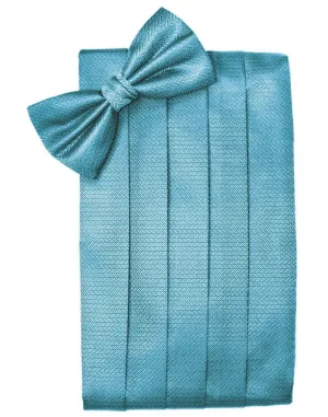 Blue Ice Herringbone Kids Cummerbund