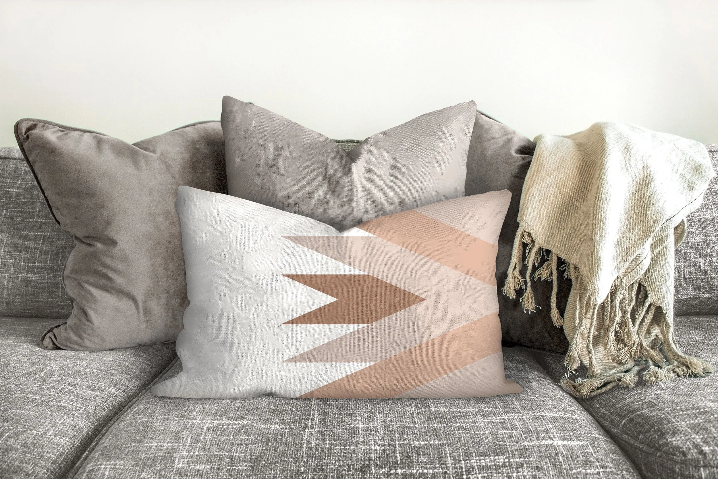 Bohemian pillow, mid century inspired, geometric, retro style, Interior decor, home decor, pillow cover and insert, home accent pillow