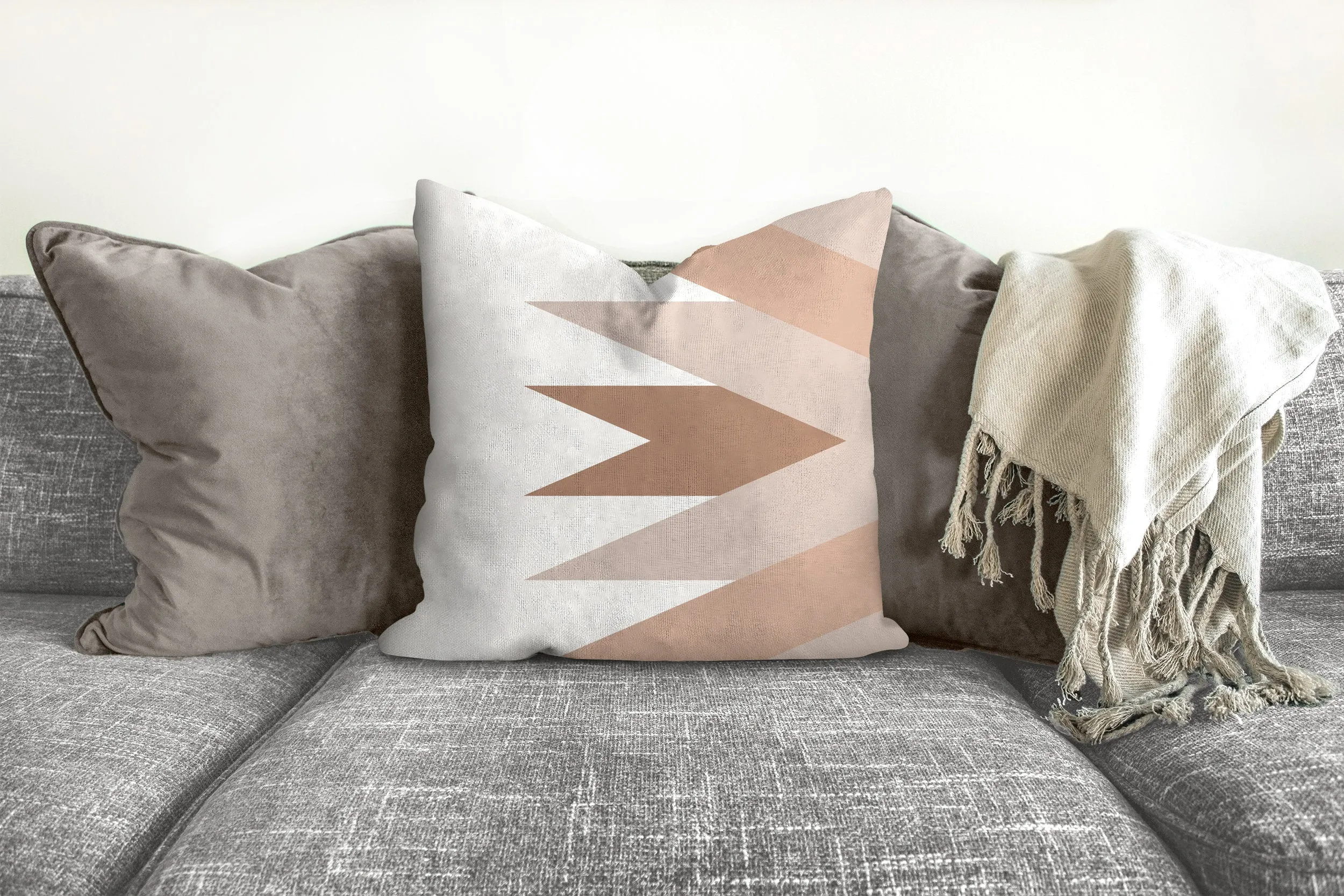 Bohemian pillow, mid century inspired, geometric, retro style, Interior decor, home decor, pillow cover and insert, home accent pillow
