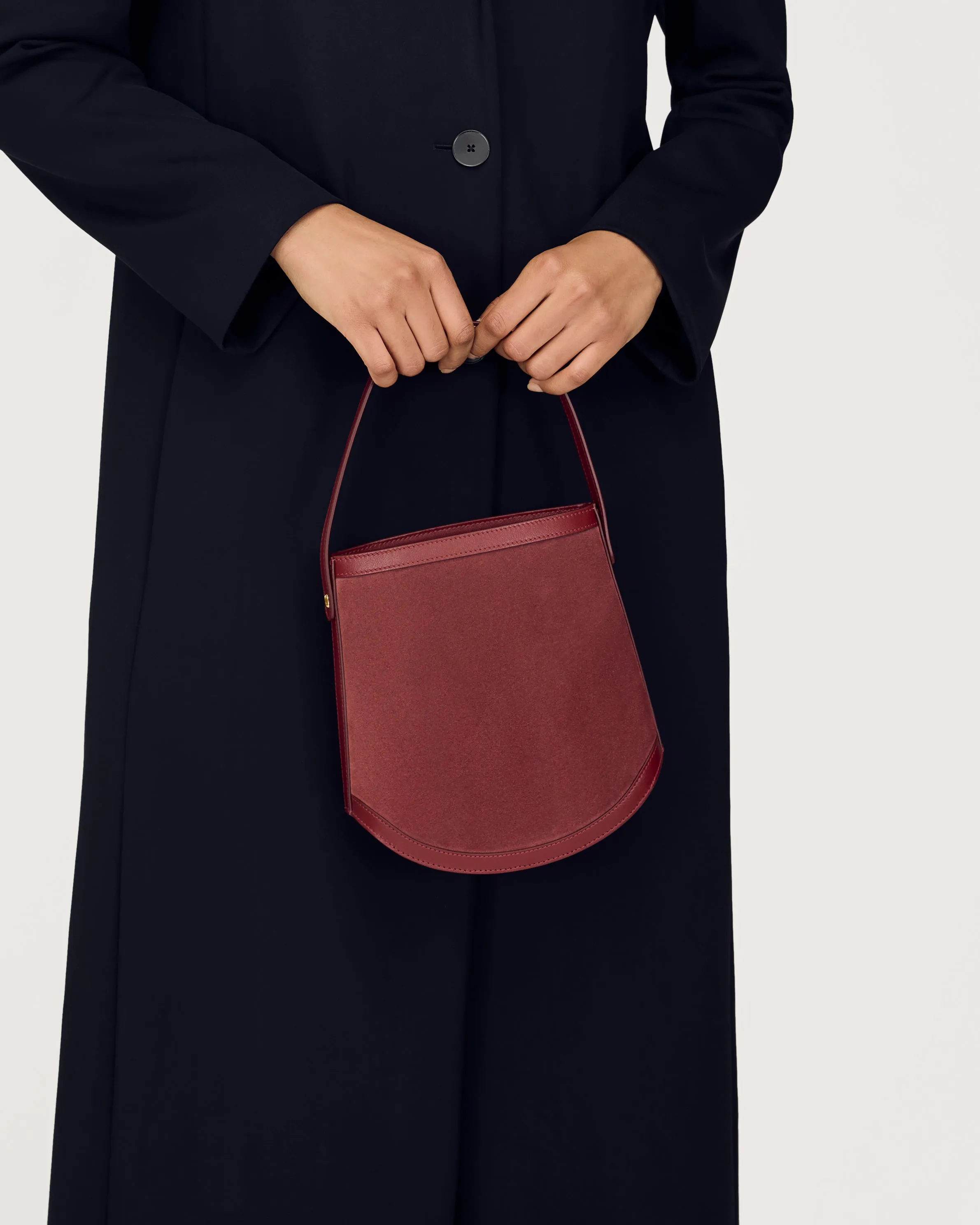 Bucket in Wine Suede