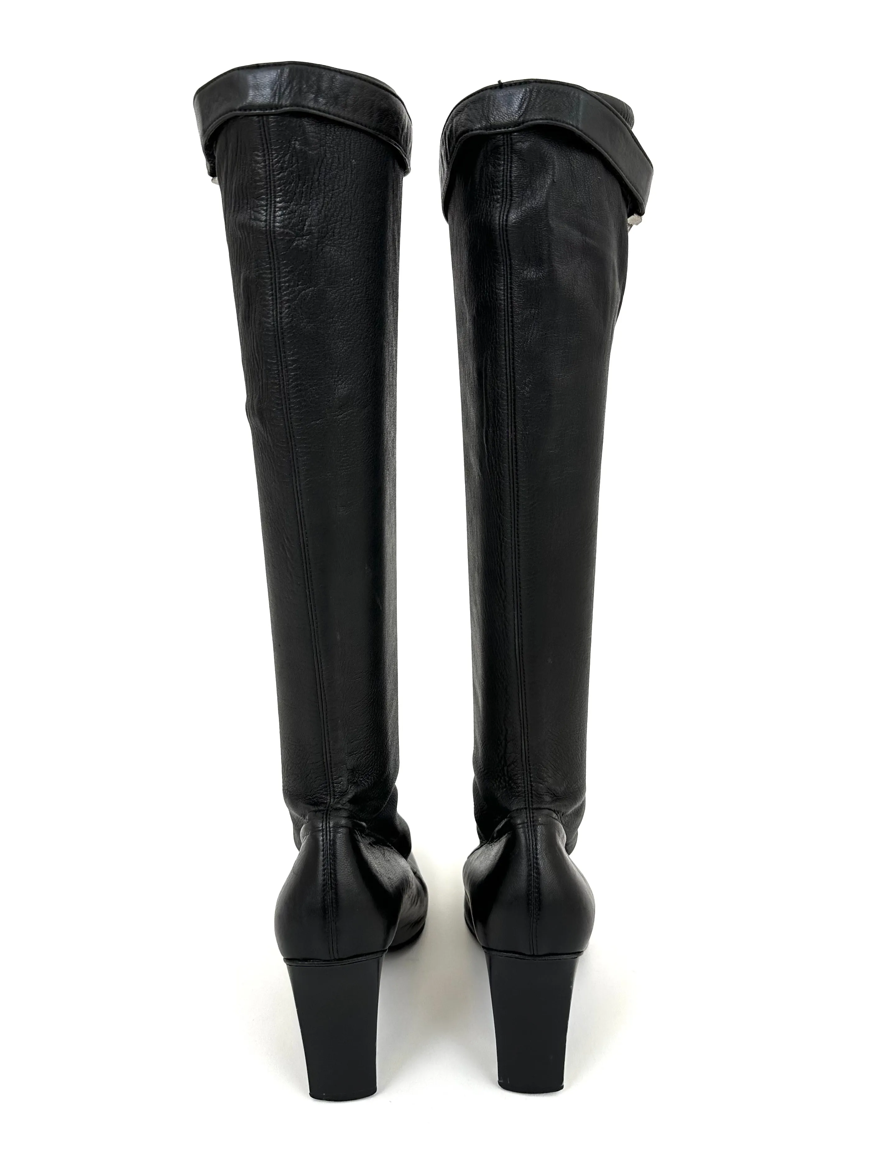 Chanel Leather Moto Sock Boots