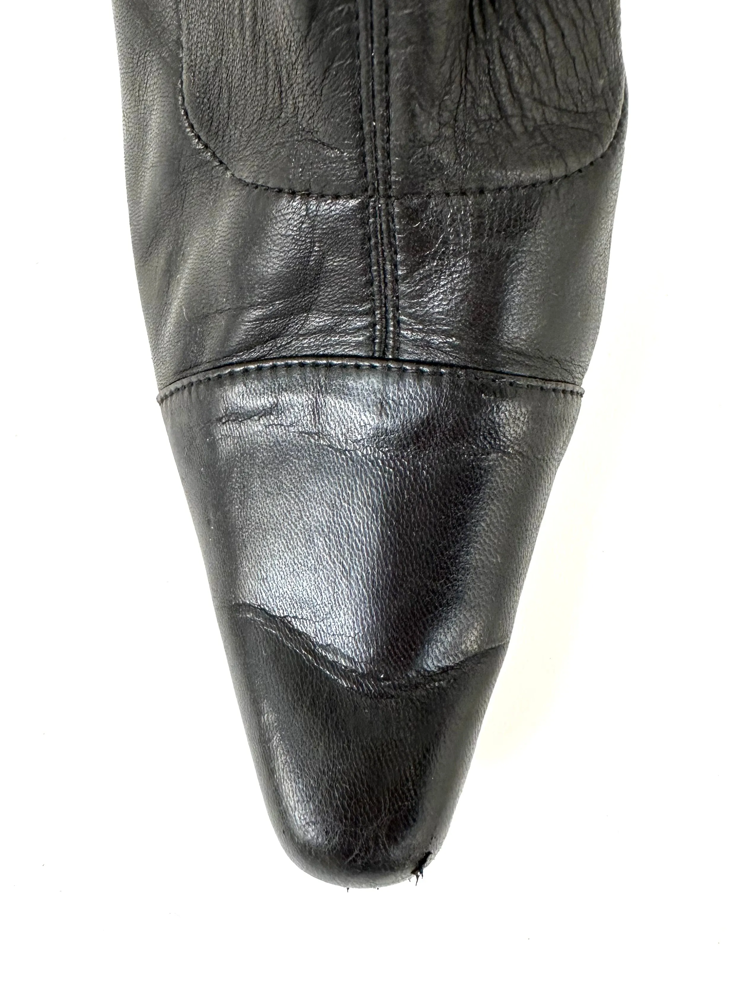 Chanel Leather Moto Sock Boots
