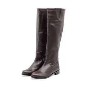 Christian Louboutin Leather Knee High Boots - Leather - Brown - 37