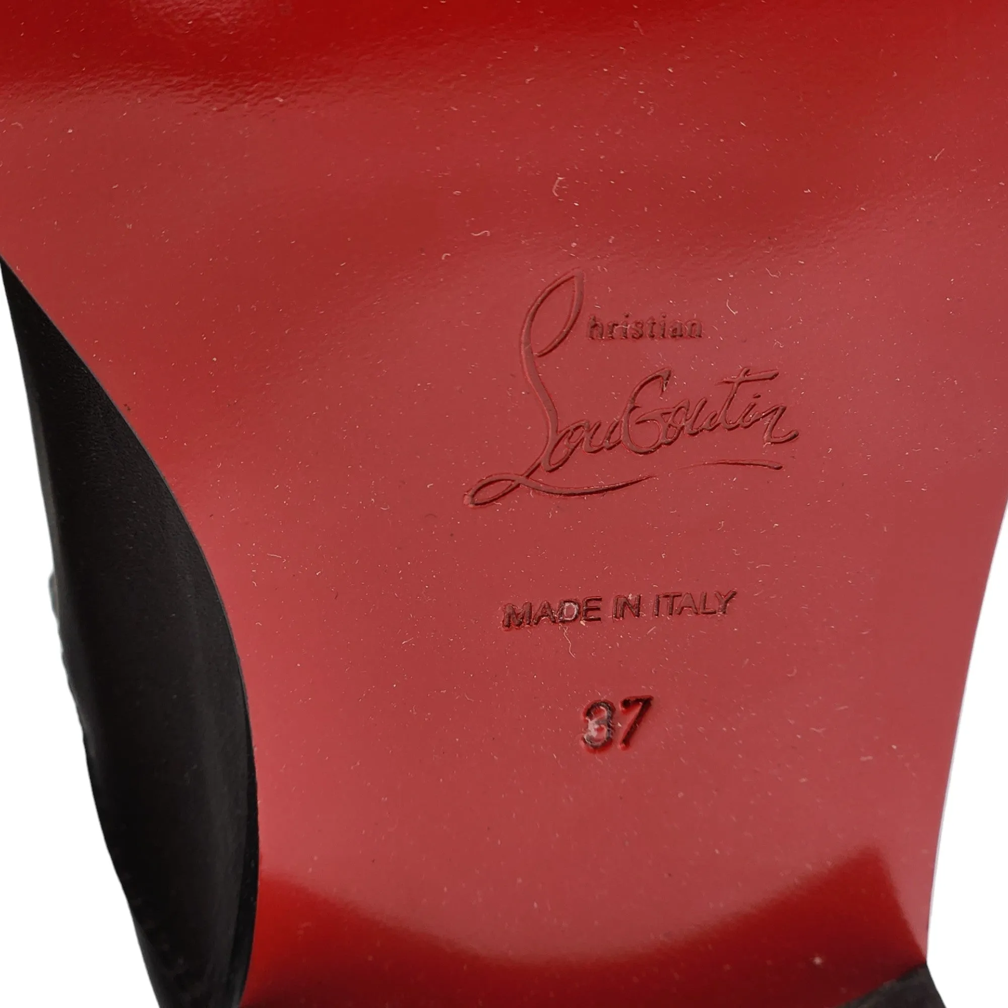 Christian Louboutin Leather Knee High Boots - Leather - Brown - 37