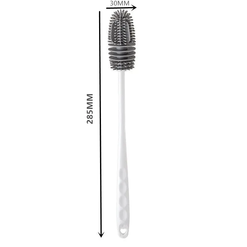 Cleaning Brush Long Handle Silicone Cup Scrub Brush Milk Bottle Water Bottle Cleaner Glass Cup Cleaning Brush Kitchen Cleaning Tools