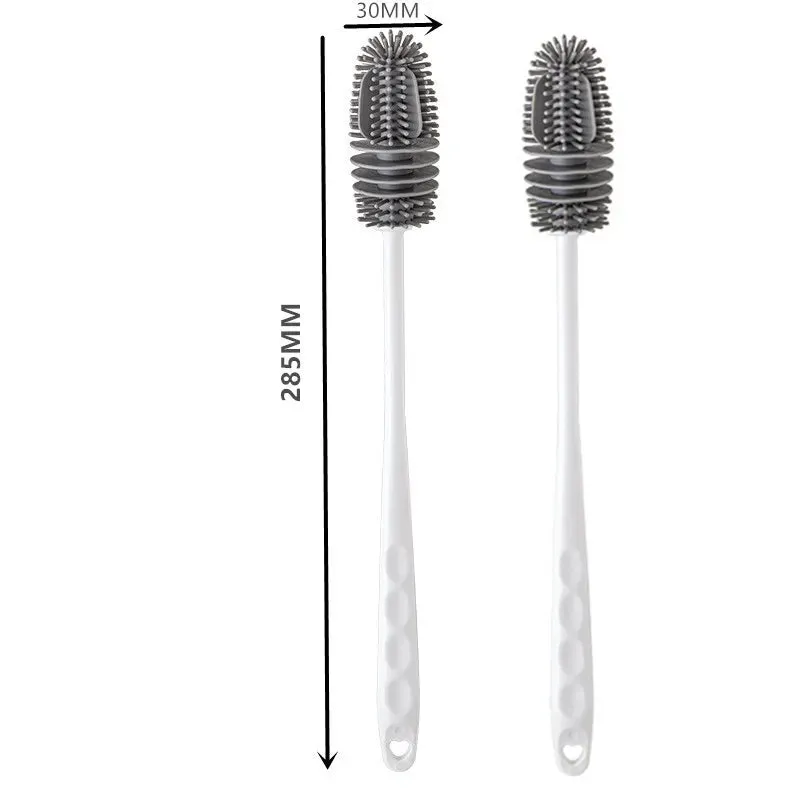 Cleaning Brush Long Handle Silicone Cup Scrub Brush Milk Bottle Water Bottle Cleaner Glass Cup Cleaning Brush Kitchen Cleaning Tools