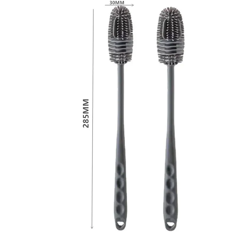 Cleaning Brush Long Handle Silicone Cup Scrub Brush Milk Bottle Water Bottle Cleaner Glass Cup Cleaning Brush Kitchen Cleaning Tools