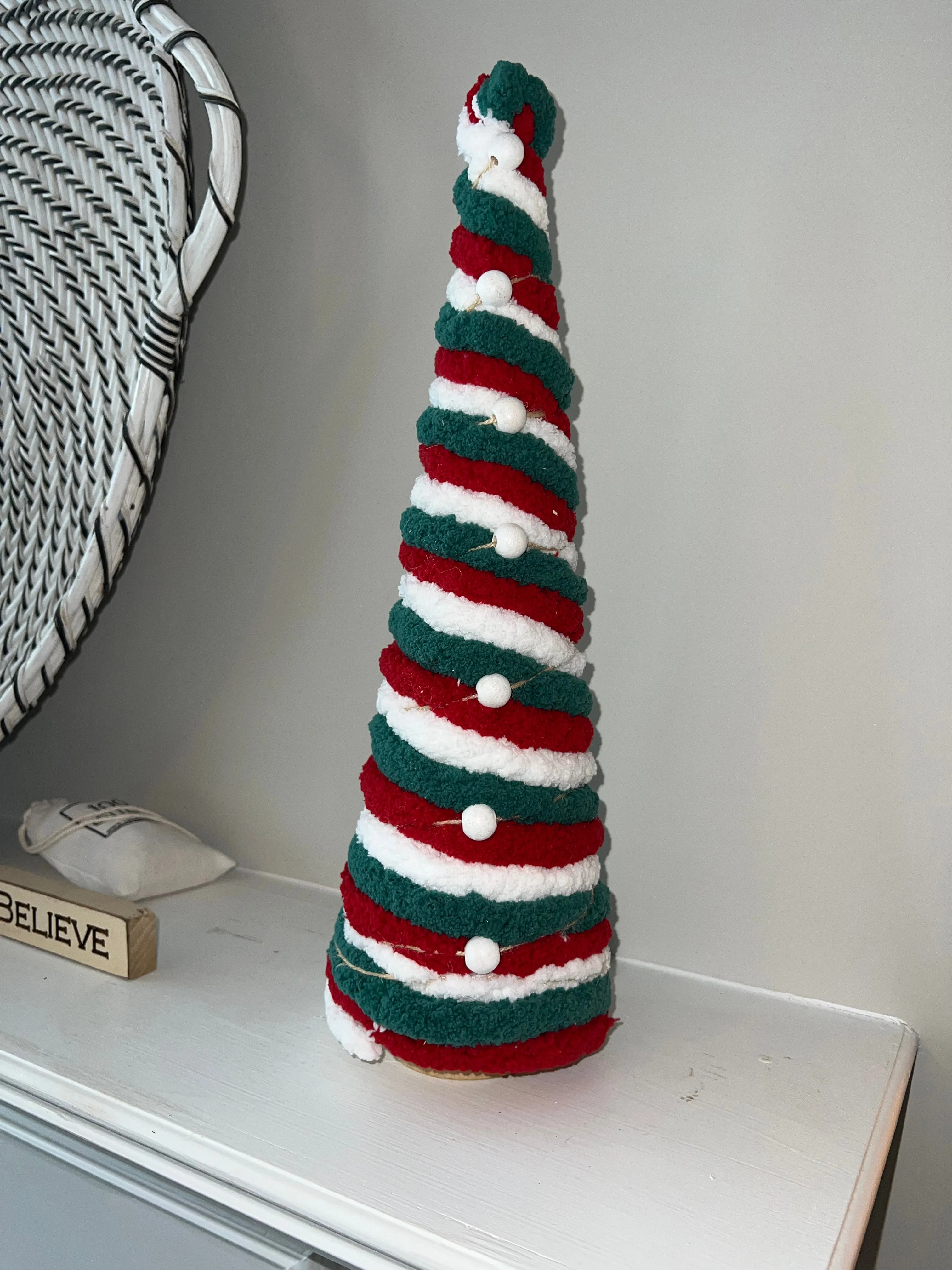 Cozy Christmas Tree Red, white, and green