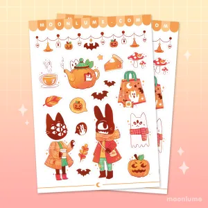 Cozy Halloween - matte vinyl sticker sheet